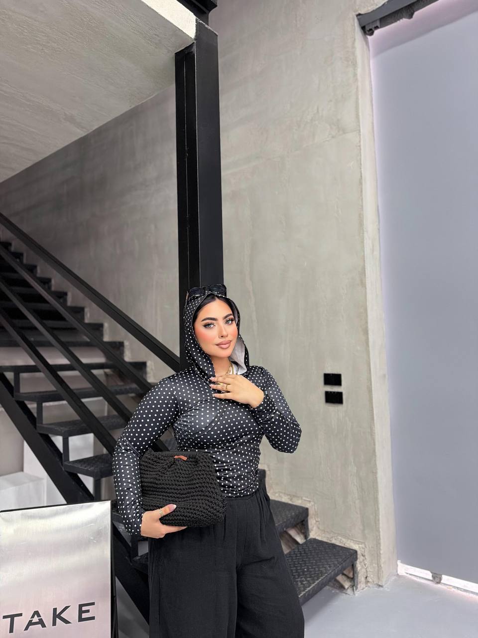 Stella Polka Dot Hooded Top