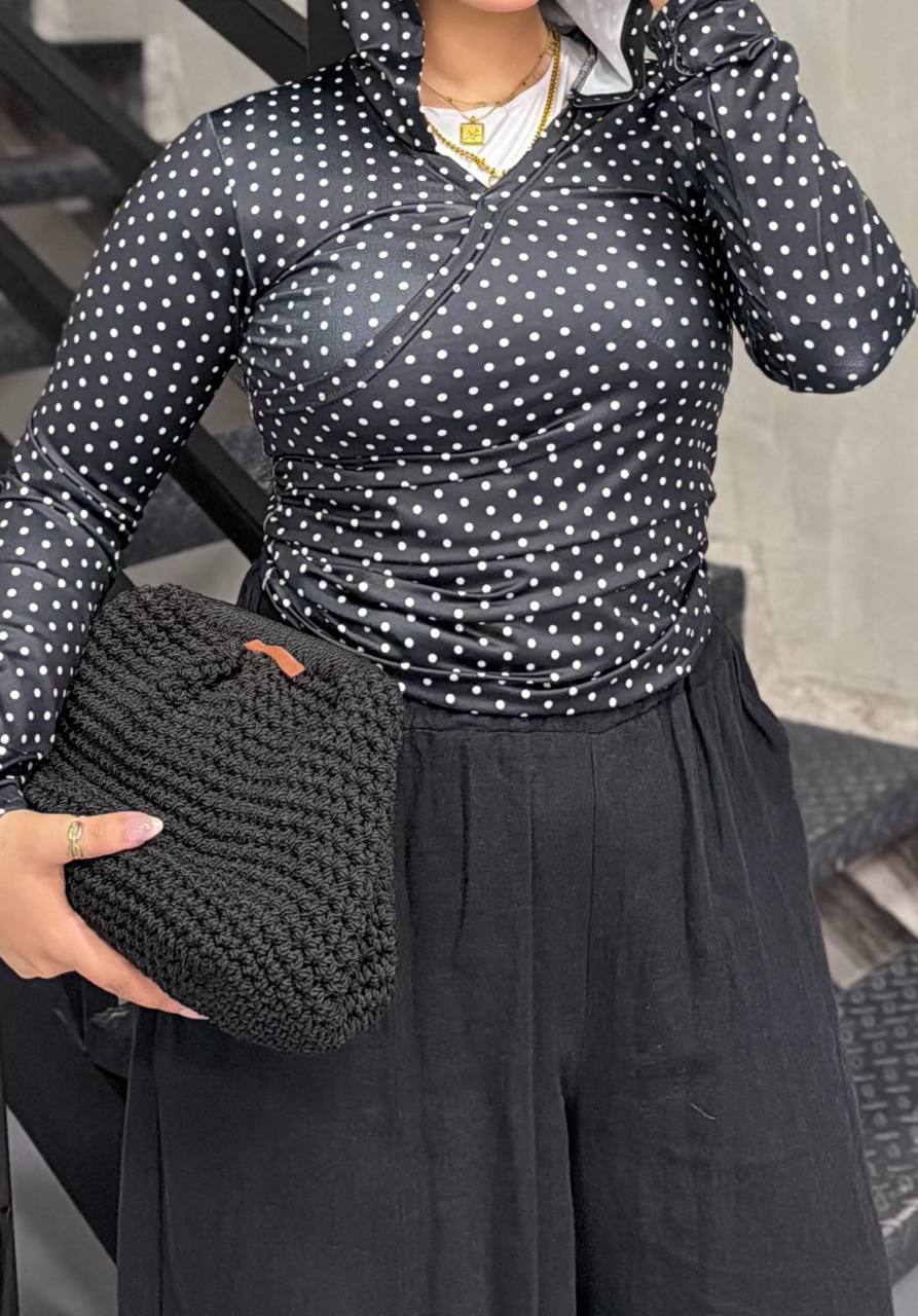 Stella Polka Dot Hooded Top