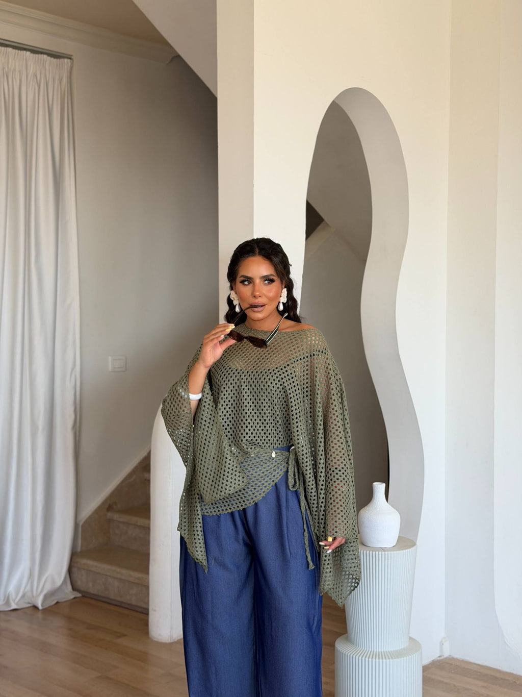Aria Mesh Cape Top