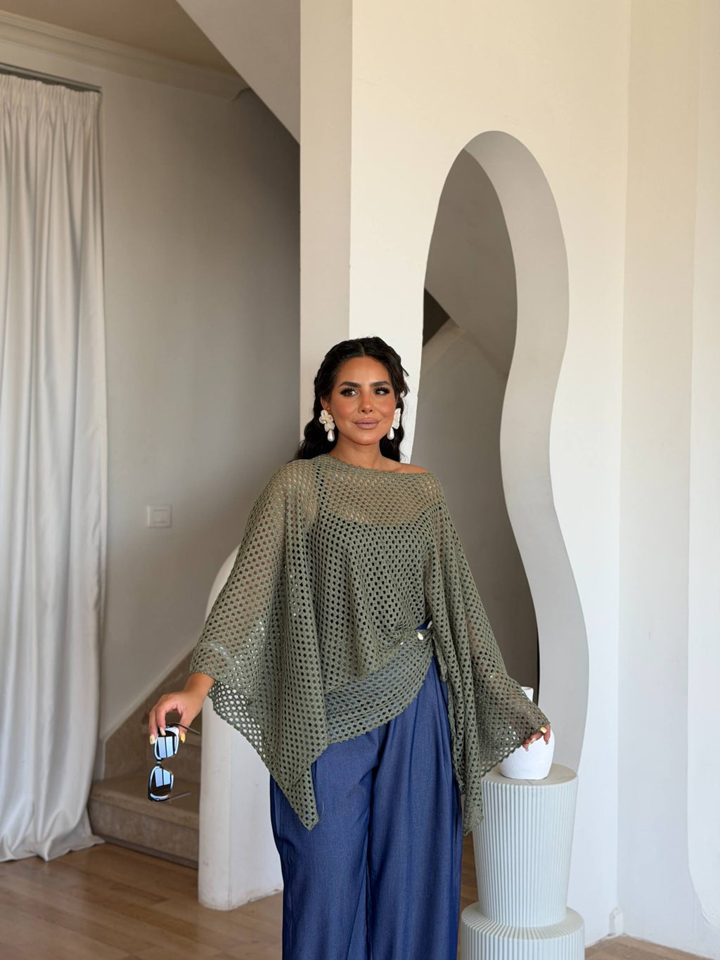 Aria Mesh Cape Top