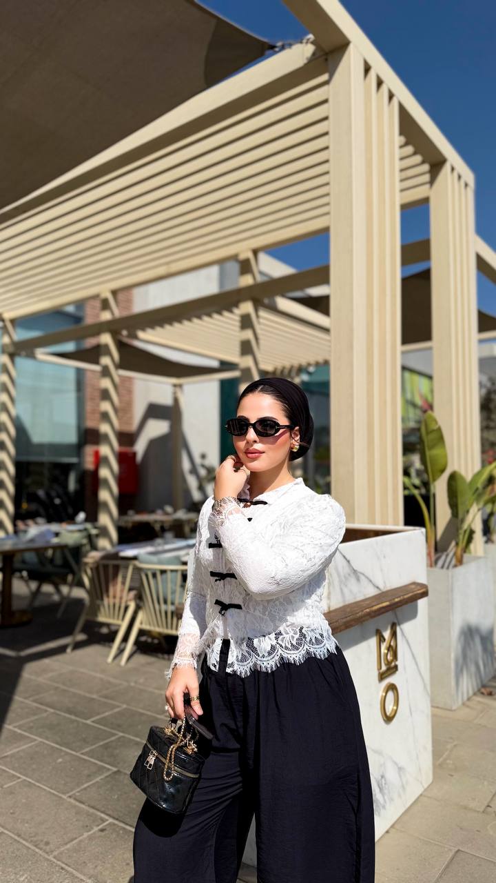 Ivory Noir Lace Blouse