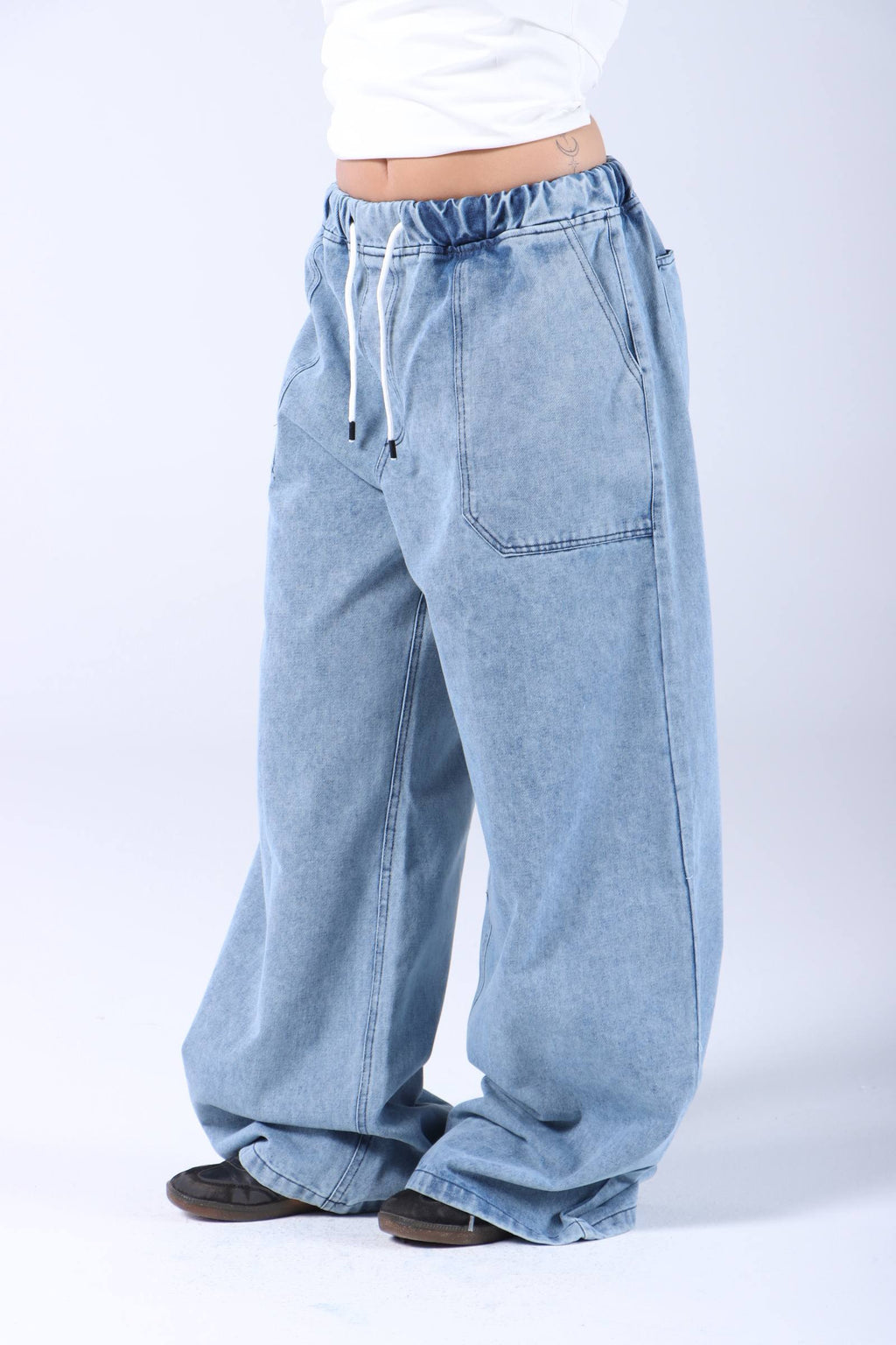 Vela Drawstring Baggy Jeans