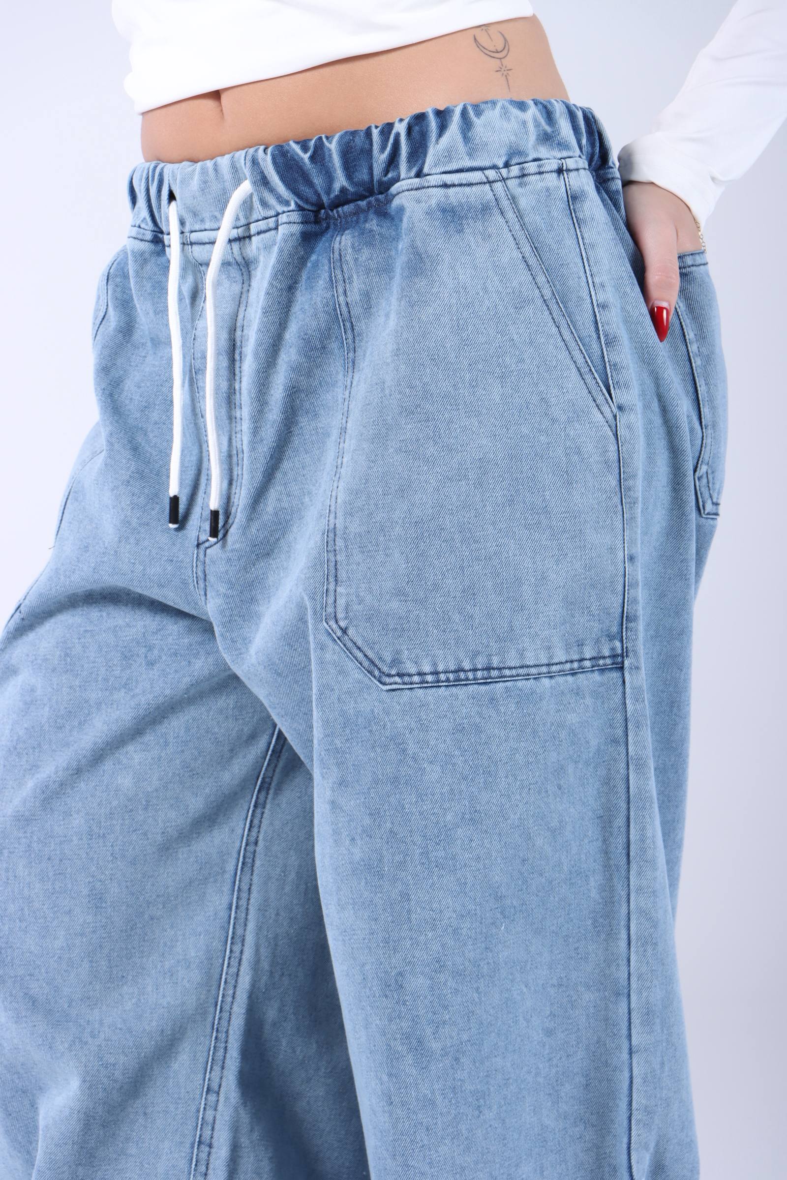 Vela Drawstring Baggy Jeans