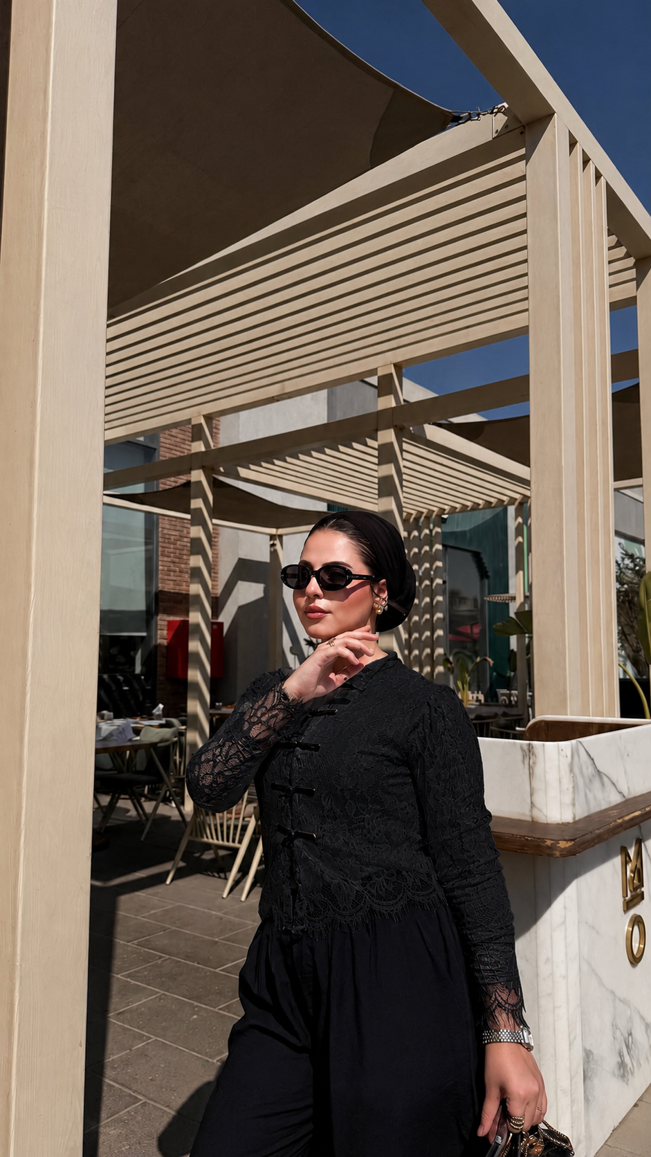 Ivory Noir Lace Blouse